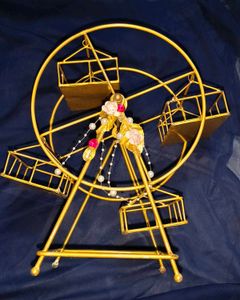 Golden Metal Giant Wheel Home Decor