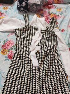 Houndstooth Dress with Blouse