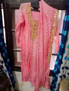 Pink Embroidered Kurta Set