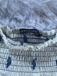 Embroidered Off-Shoulder Kurti Top