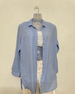 PRIMARK Pintresty Oversized Shirt Blue For Women