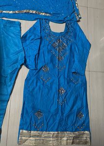 Teal Blue Salwar Kameez Set