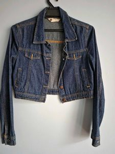 Denim Cropped Jacket XS