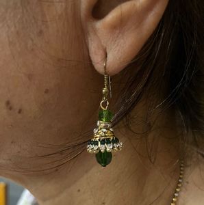 Green Dangle Earrings