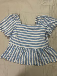 Striped Peplum Top