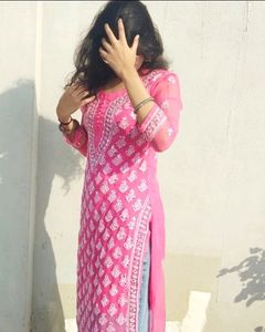 Mirror Work Chikankari Kurti