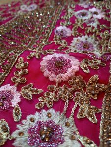 Cherry Pink Heavy Handworked Lahenga
