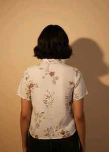 And: Floral &amp; Pinstripe Button-Up Top