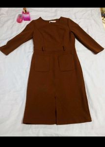 Brown Long Sleeve Dress
