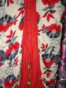 Womens Printed Floral Kurti (Red)