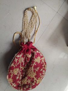 Maroon potli bag