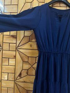 Navy Blue Tiered Midi Dress