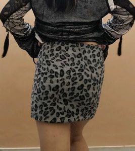 Animal Print Mini Skirt