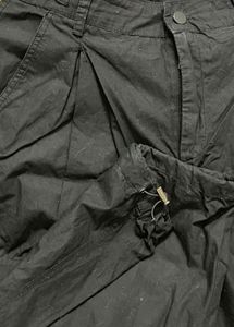 Black Cropped Cargo Pants