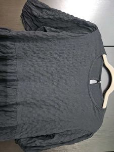 Black Textured Mini Dress