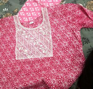 Pink Kurta Set With Dupatta