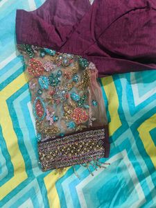 Designer Hand Embroidery Back Open Blouse