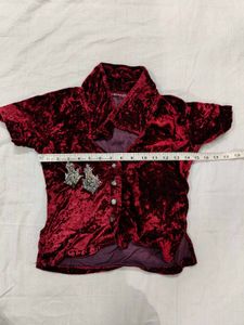 Velvet Red Button-Down Suit