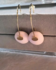 Pink Stone Drop Earrings