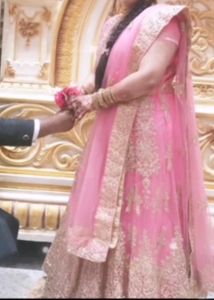 Frock With Skirt Dupatta Fabric Net