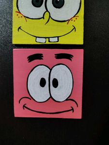 Spongebob Hand-Painted Mini Wall Paintings