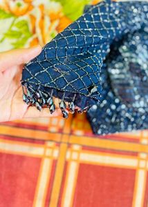 Elegant Navy Blue Saree