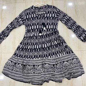 Black & White Printed Dress