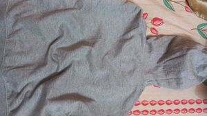 Gray Fleece Zip-Up short Hoodie