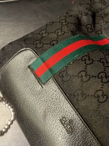 Gucci Vintage Black GG Canvas Tote Bag