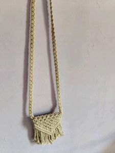 Macrame Crossbody Bag with Fringe