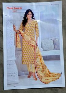 Three Ganesh Stright Kurthi Set