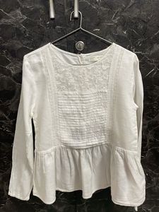 White Lace Peplum Top