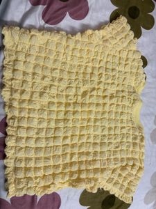 Textured Yellow Crop Top