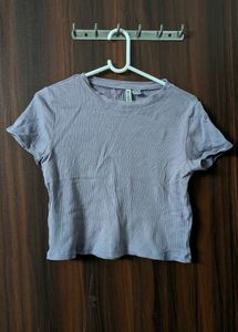 H&amp;M Lavender Ribbed Top