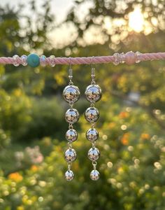 Silver Ball Drop Earrings