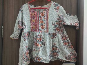Boho Print Peplum Top