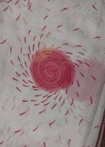 Pink Floral Print Saree