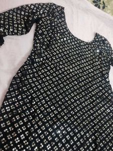 Black Sequin Kurta Set