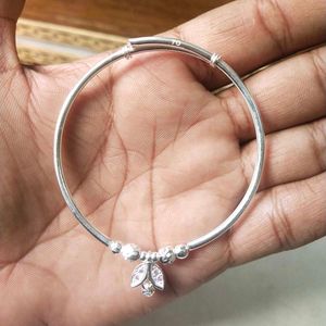 Pure Silver adjustable Single hand Kada/Bracele