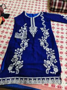 Elegant Blue Embroidered Kurti