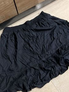 Black Ruffled Mini Skirt