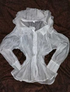 WHITE ADDI SHIRT (See-through)