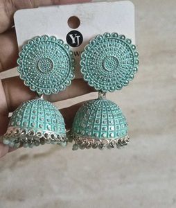 Turquoise Jhumka Earrings
