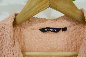 Peach Textured Crop Top