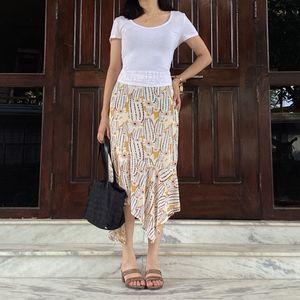 European Pinterest Patterned Asymmetrical Skirt