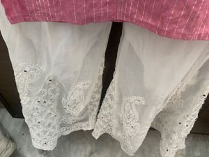 Pink Kurta with White Sharara
