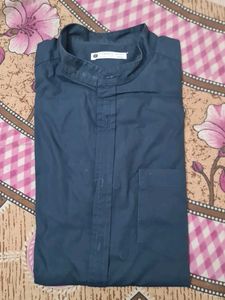 Symbol Navy Mandarin Collar Shirt