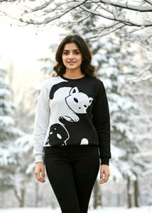 Unique Black & White Cat Sweatshirt