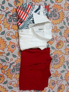 Woman White Shirt And Top Combo