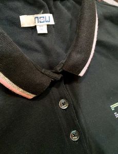 Black Polo Shirt w/ Pink Trim